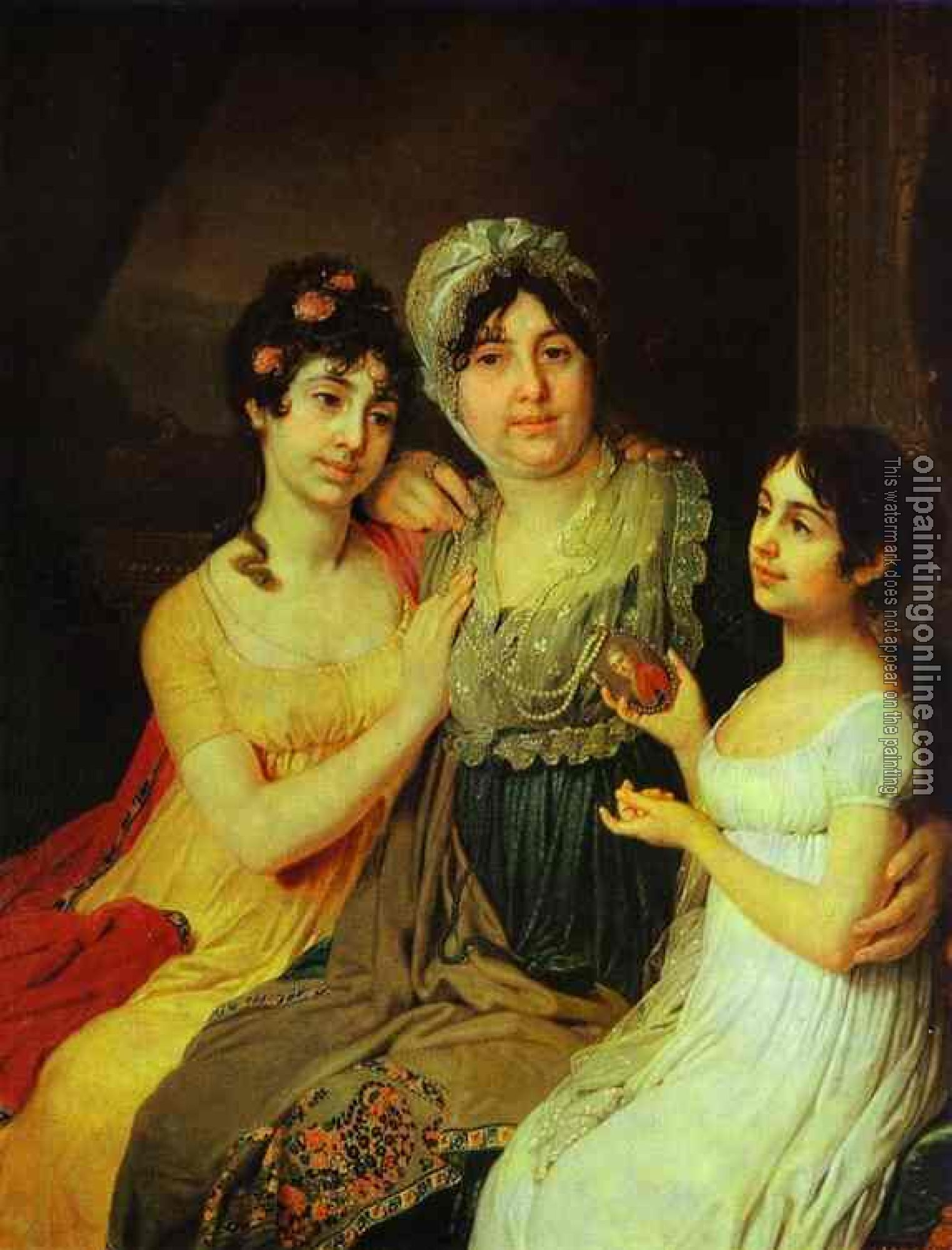 Vladimir Borovikovsky - Portrait of Countess A. I. Bezborodko with Her Daughters